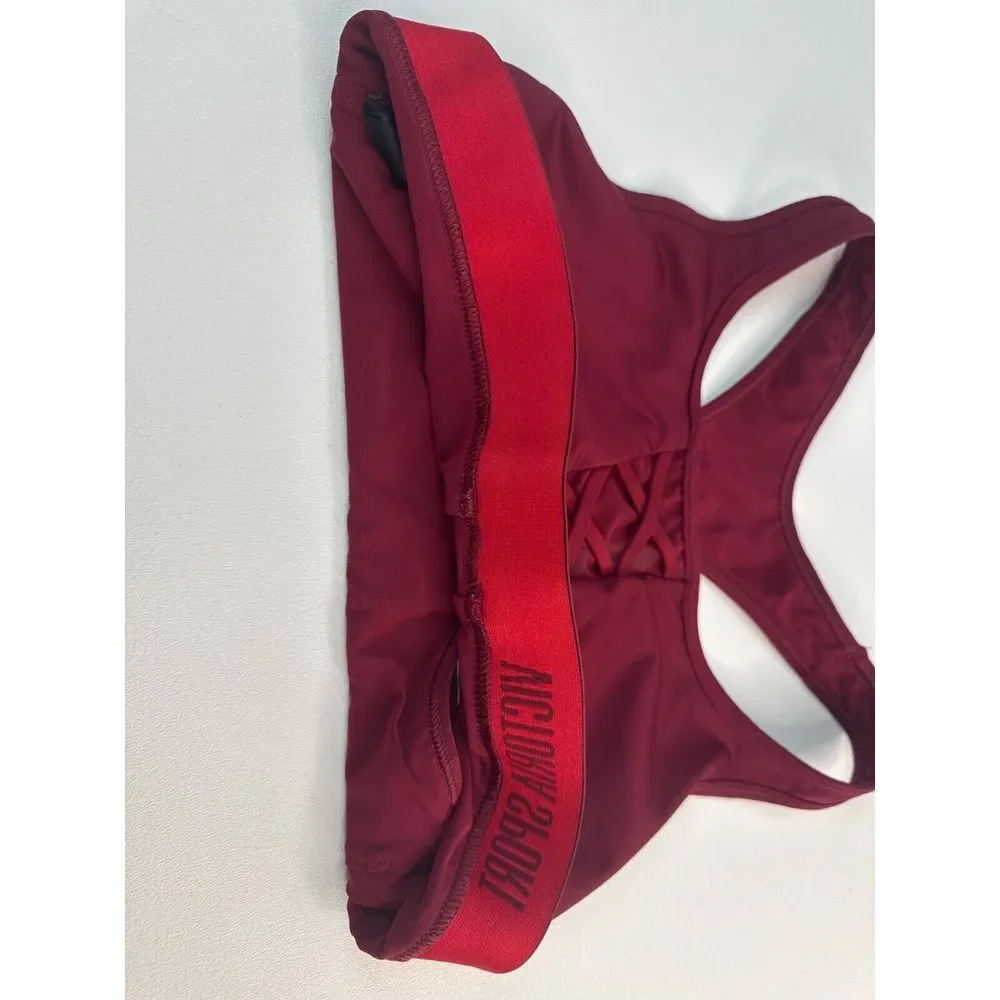 Victoria Sport Burgundy‎ Racerback Sports Bra Size S